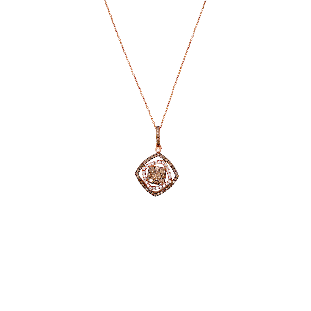 Diamond Pendant & Rose Gold Chain
