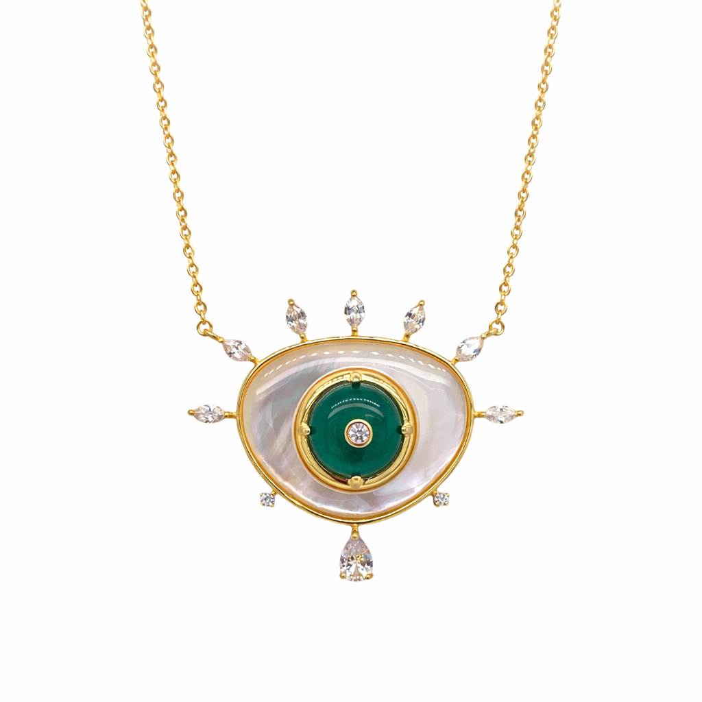 Mother of Pearl & Green Agate