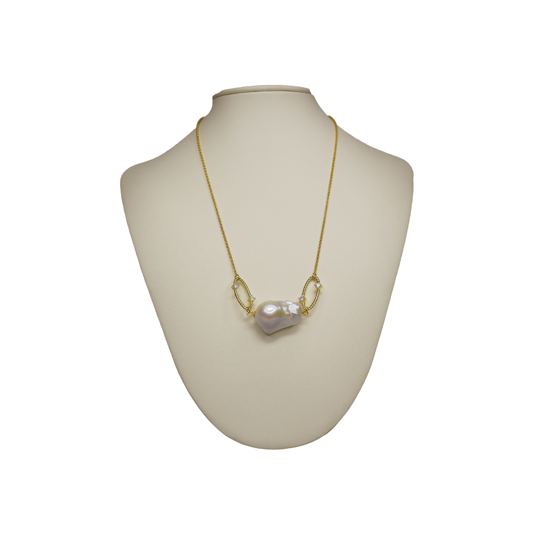 Freshwater Pearl & Cubic Zirconia