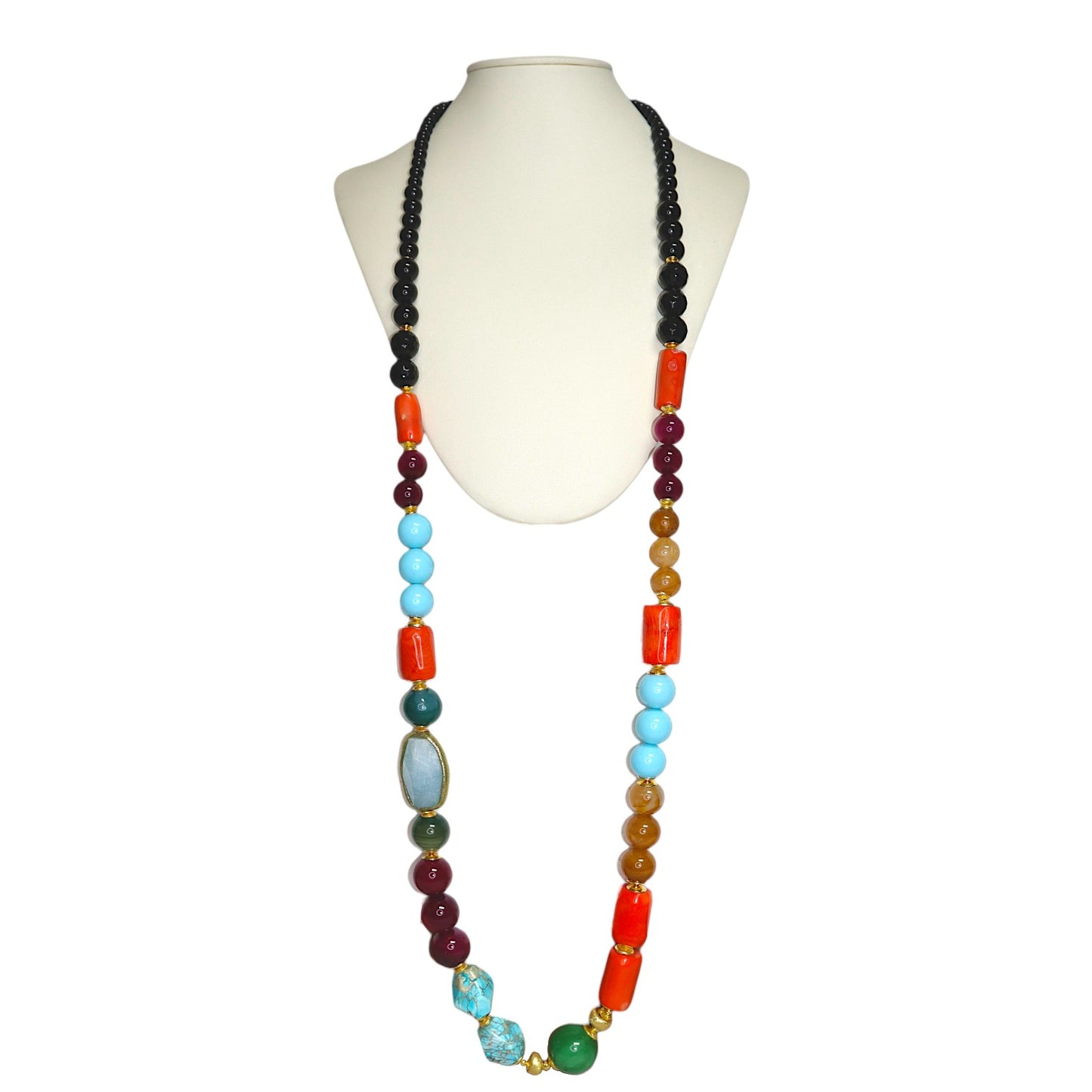 Onyx, Turquoise, Agate & Bamboo Coral