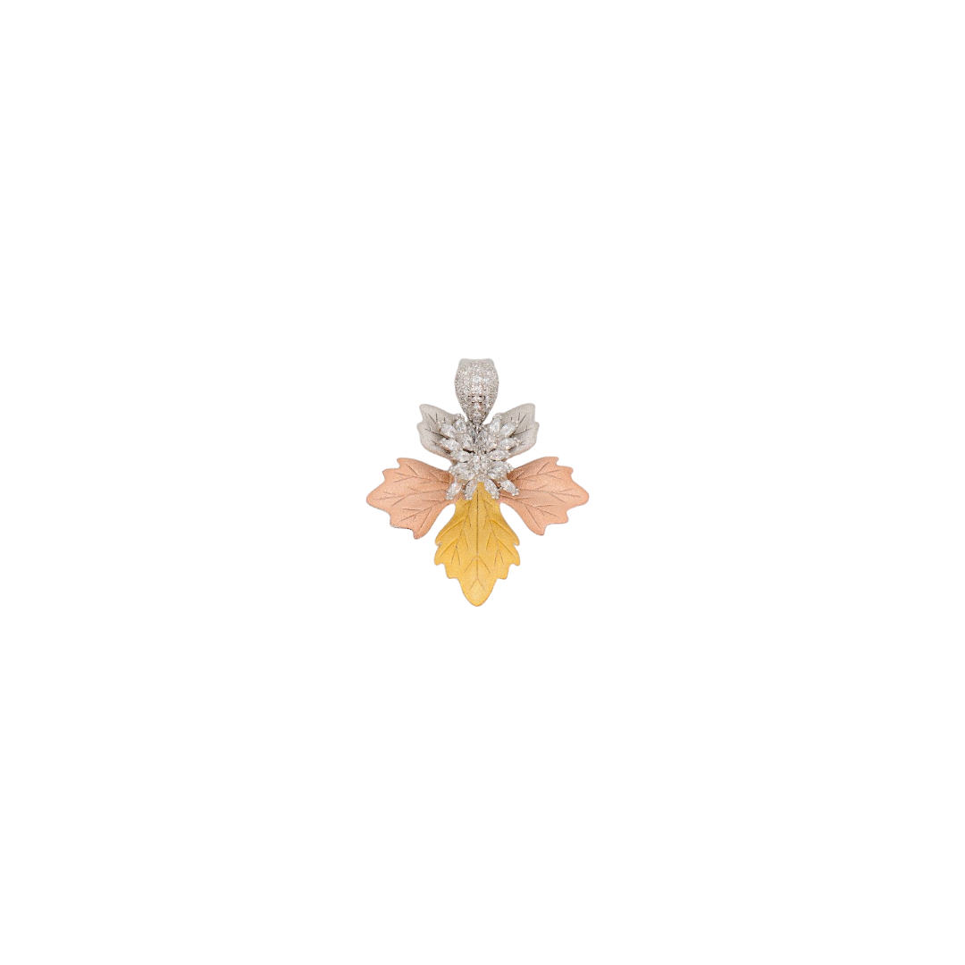 Cubic Zirconia Leaf Pendant