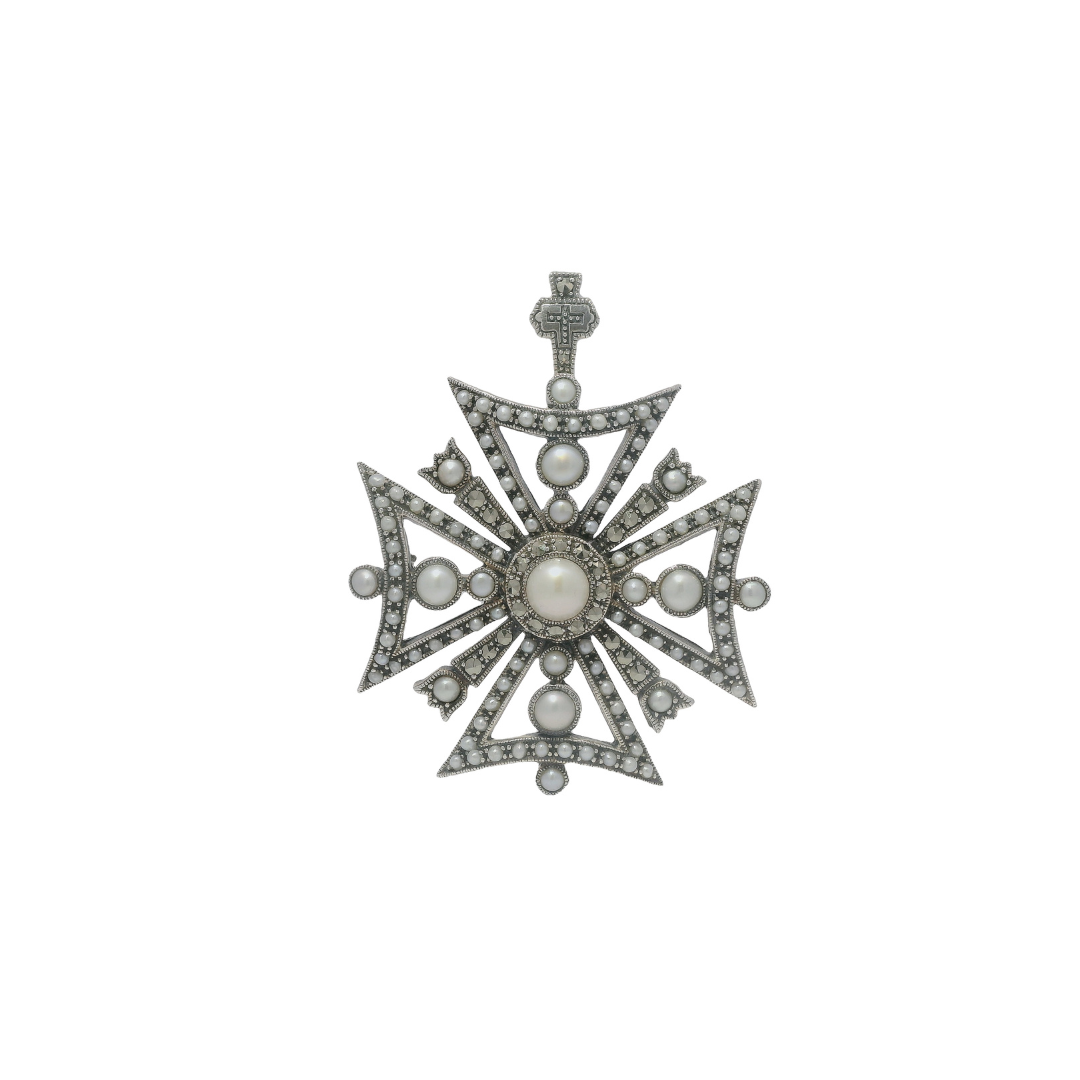 Pearl & Marchesite Pendant/Brooch