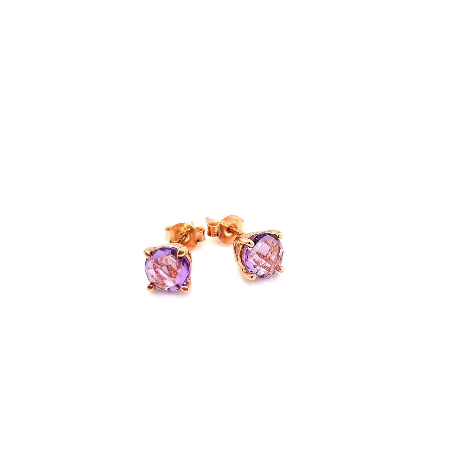 Rose Gold & Amethyst Earrings