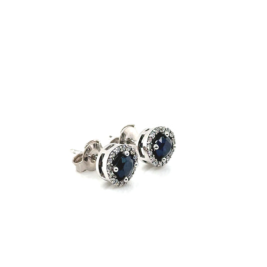 Diamonds & Sapphire Earrings