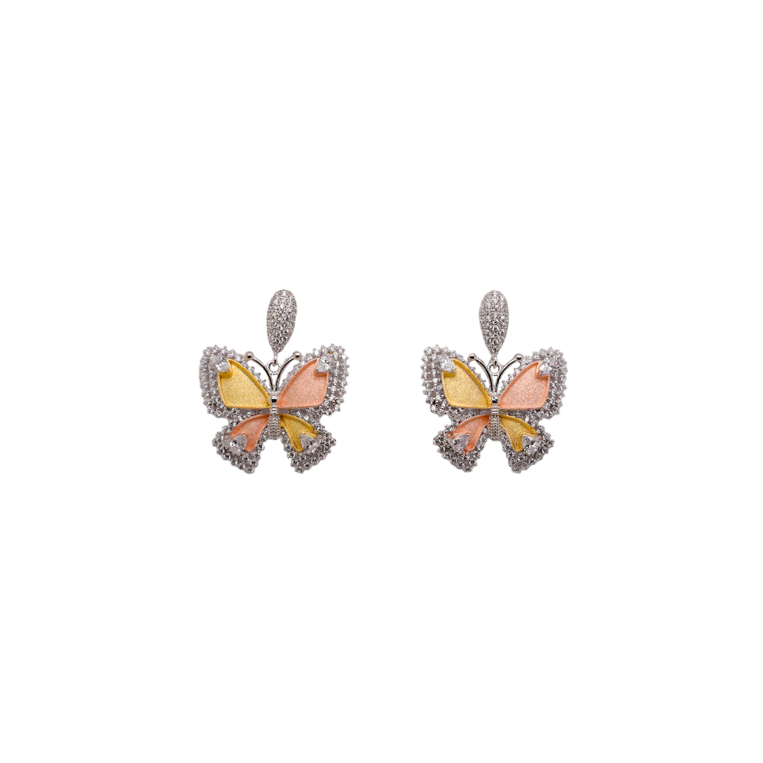 Cubic Zirconia Butterfly Earrings