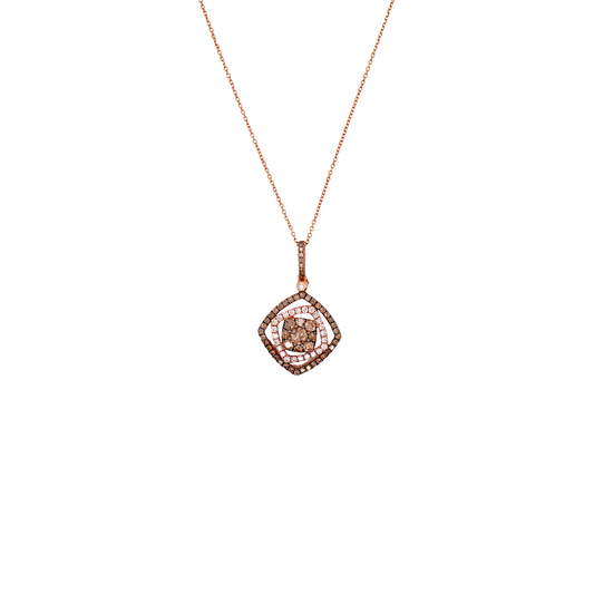 Diamond Pendant & Rose Gold Chain