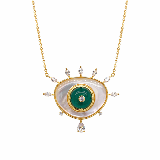Mother of Pearl & Green Agate