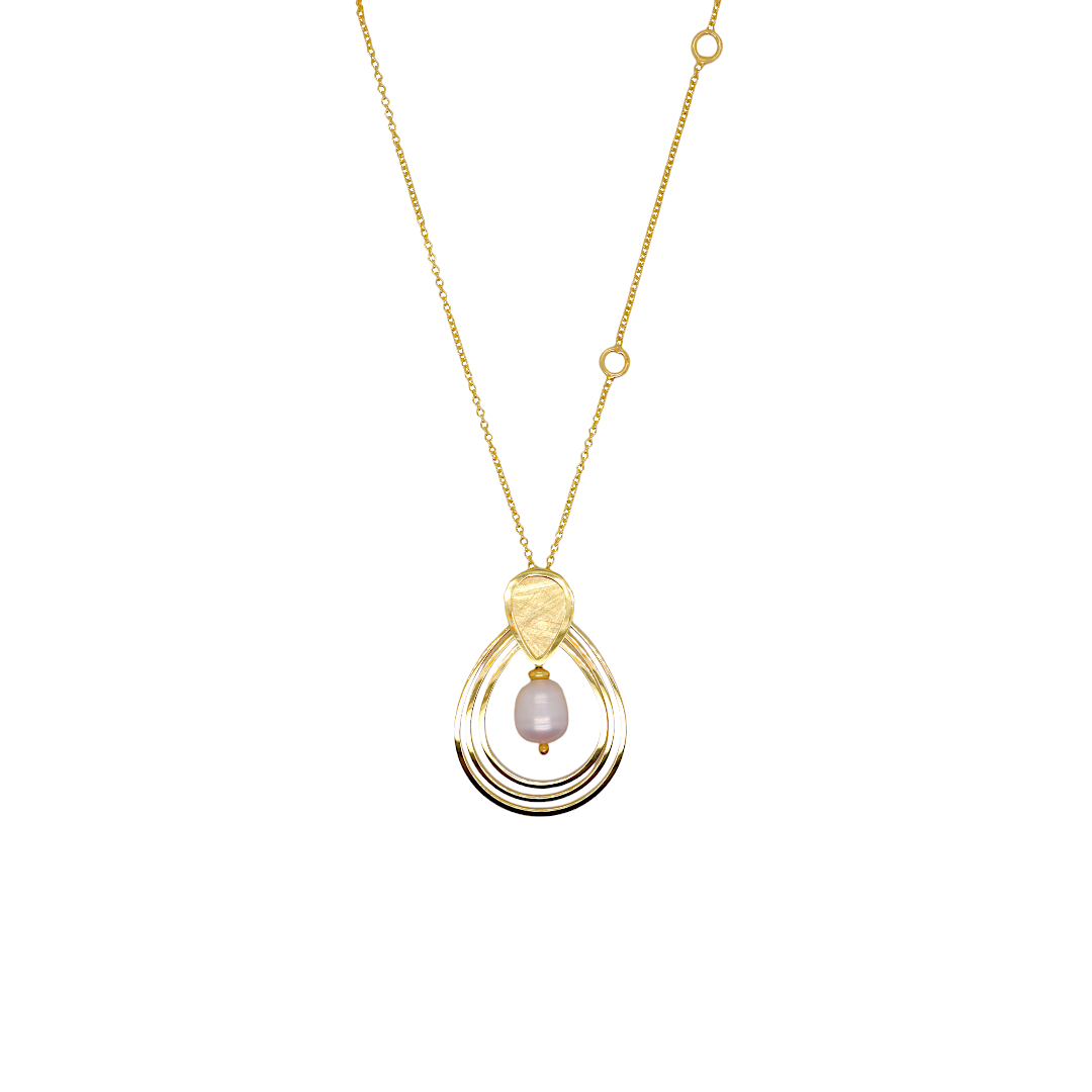 Pearl on Gold Plated Sterling Silver 925