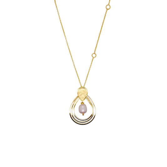 Pearl on Gold Plated Sterling Silver 925