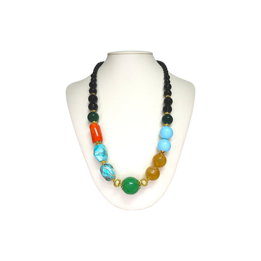 Onyx, Bamboo Coral, Agate & Turquoise