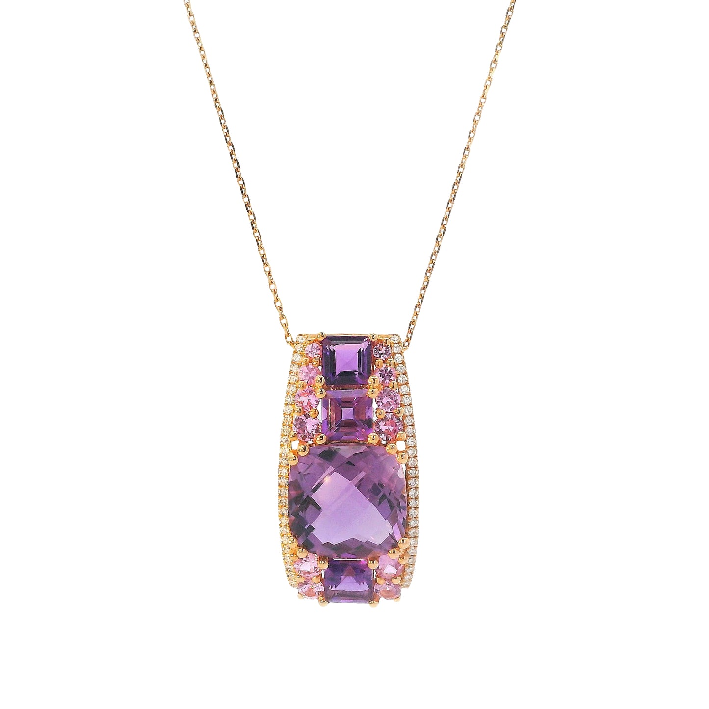 Diamond, Pink Sapphire & Amethyst