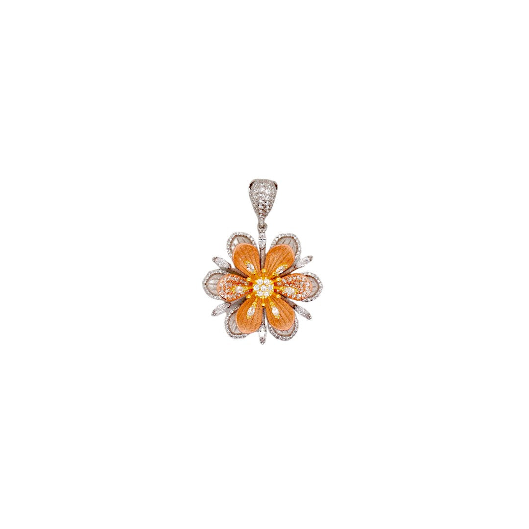 Cubic Zirconia Flower Pendant