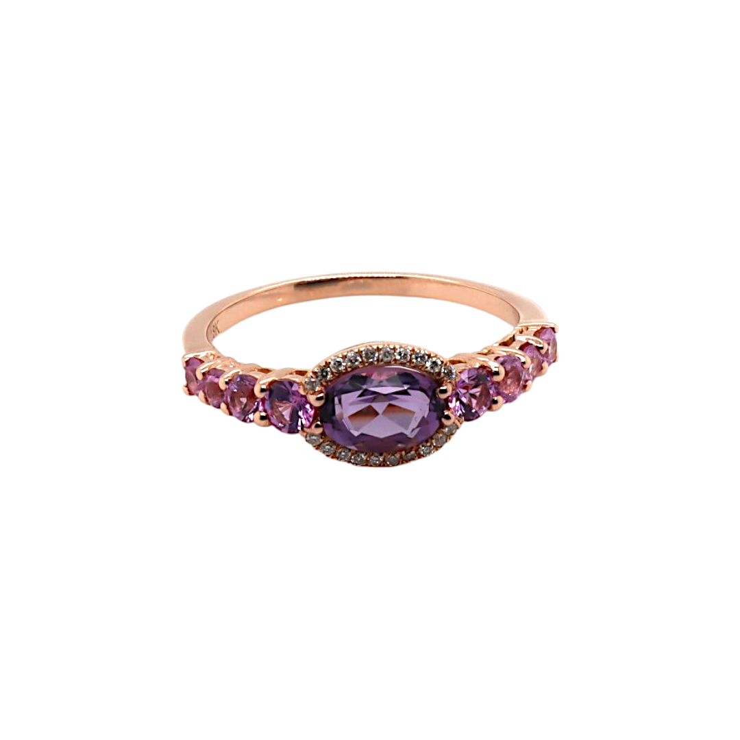 Pink Sapphire, Amethyst & Diamond