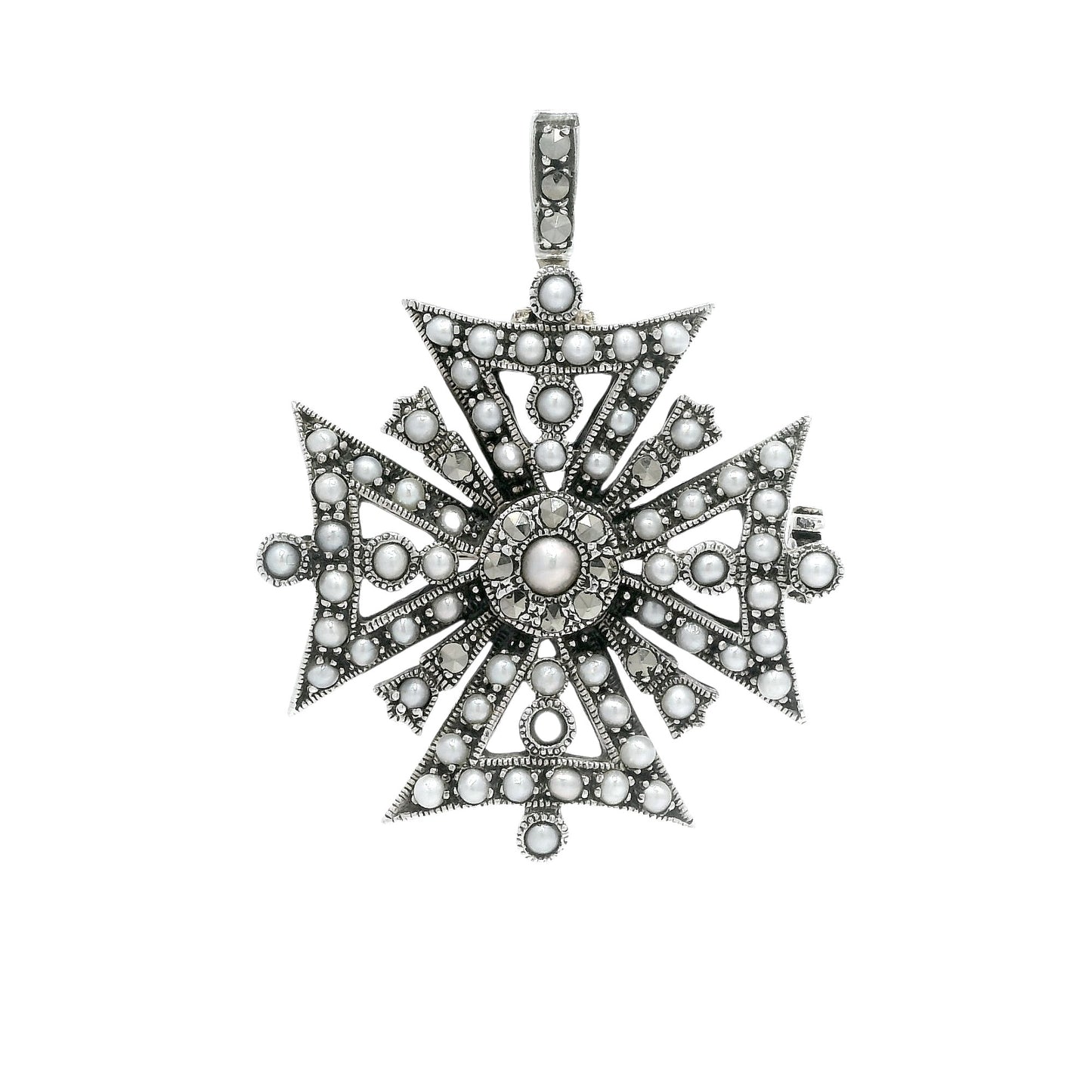 Pearl & Marchesite Pendant/Brooch