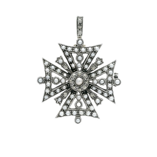 Pearl & Marchesite Pendant/Brooch