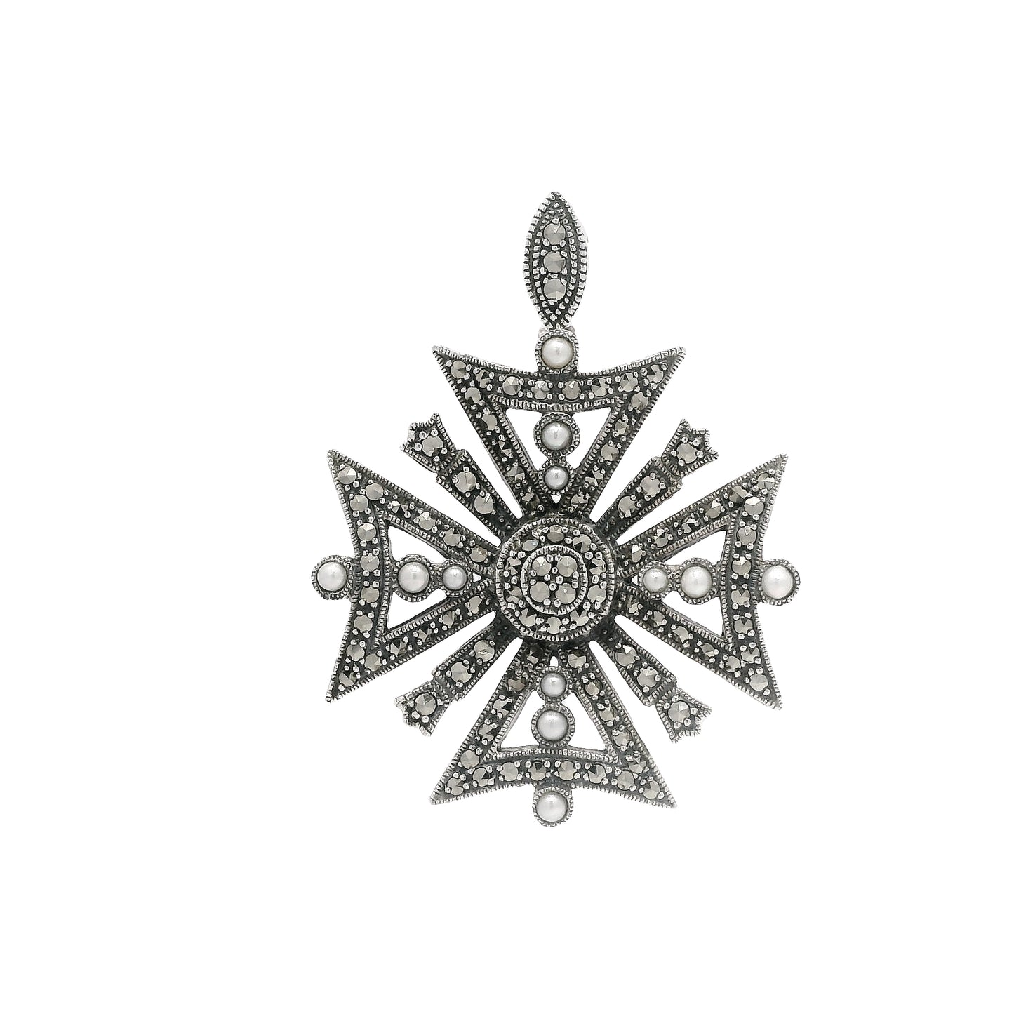 Pearl & Marchesite Pendant/Brooch