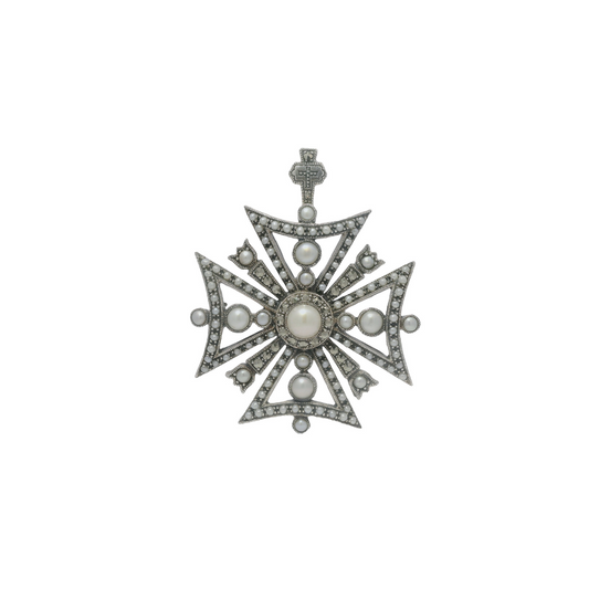 Pearl & Marchesite Pendant/Brooch