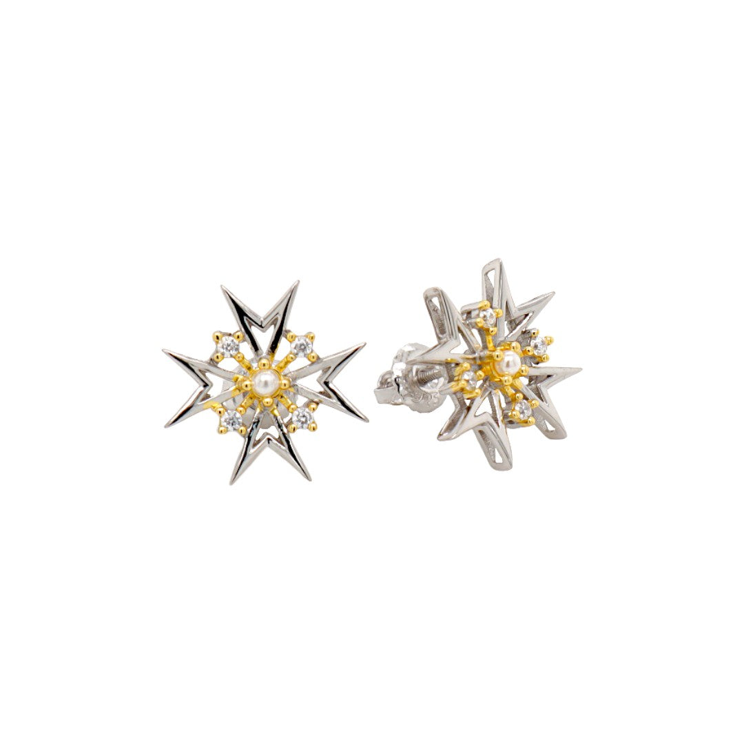 Pearl & Cubic Zirconia Earrings