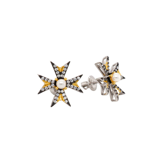 Pearl & Cubic Zirconia Earrings